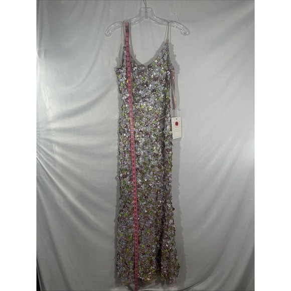 NWT MAC DUGGAL [ 10 ] 6153 Sleeveless Floral Paillette Embellish Mesh Gown S1941 - Picture 8 of 15